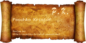 Peschko Kristóf névjegykártya